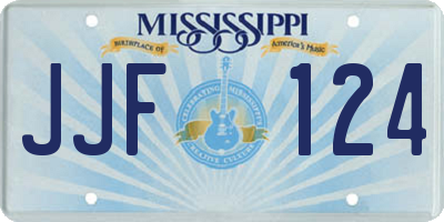 MS license plate JJF124