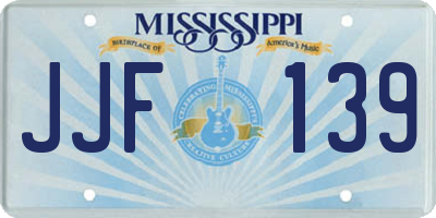 MS license plate JJF139