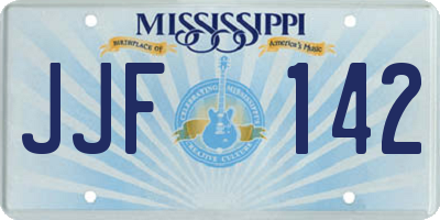 MS license plate JJF142