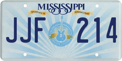 MS license plate JJF214