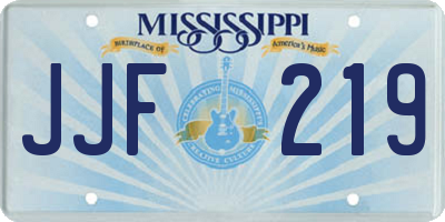 MS license plate JJF219