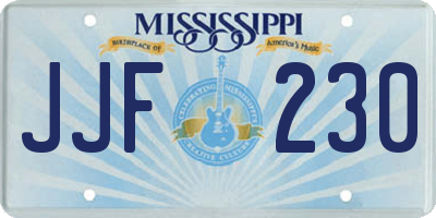 MS license plate JJF230
