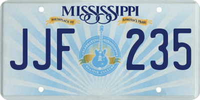 MS license plate JJF235