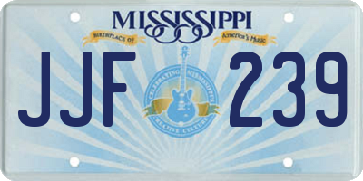 MS license plate JJF239