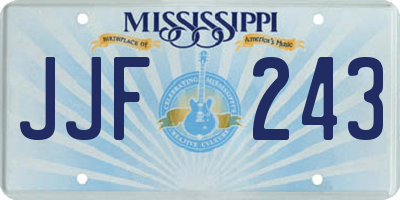 MS license plate JJF243