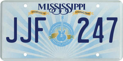 MS license plate JJF247