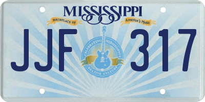 MS license plate JJF317