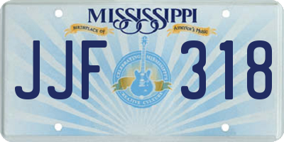 MS license plate JJF318