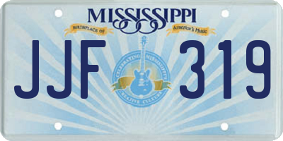 MS license plate JJF319