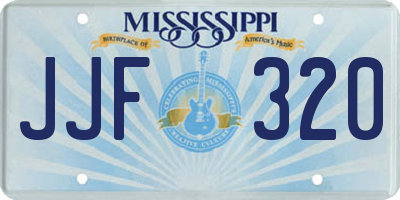 MS license plate JJF320