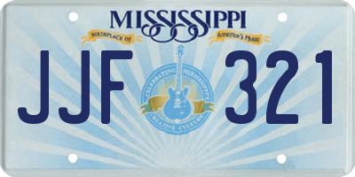 MS license plate JJF321