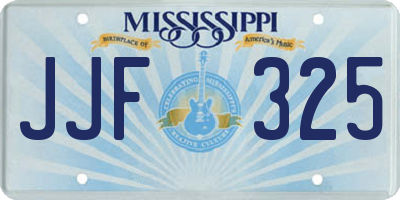 MS license plate JJF325