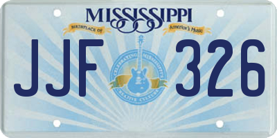 MS license plate JJF326