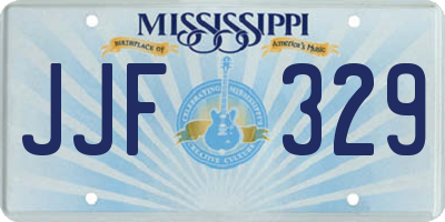 MS license plate JJF329