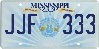 MS license plate JJF333