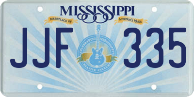 MS license plate JJF335