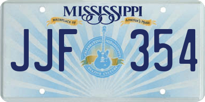 MS license plate JJF354