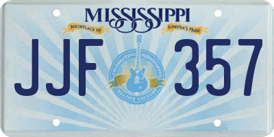 MS license plate JJF357