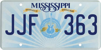 MS license plate JJF363
