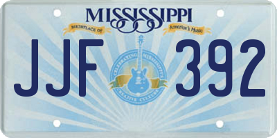MS license plate JJF392