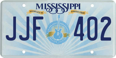 MS license plate JJF402