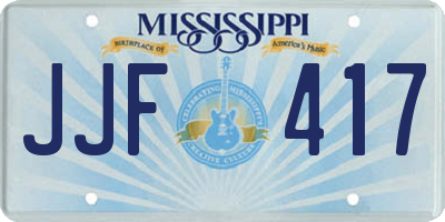 MS license plate JJF417