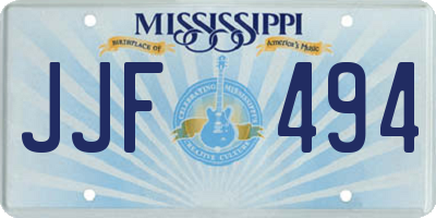 MS license plate JJF494