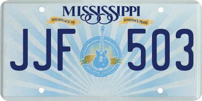 MS license plate JJF503