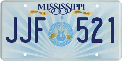 MS license plate JJF521