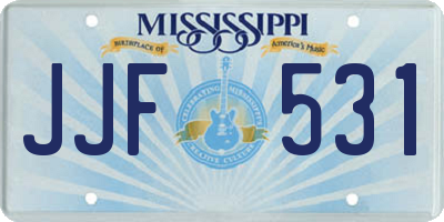 MS license plate JJF531