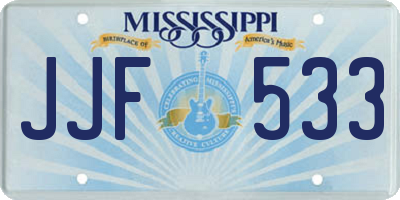 MS license plate JJF533