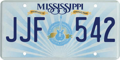 MS license plate JJF542