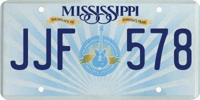 MS license plate JJF578