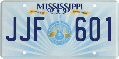 MS license plate JJF601