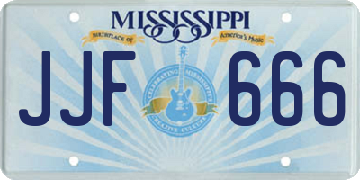 MS license plate JJF666