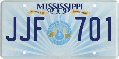 MS license plate JJF701