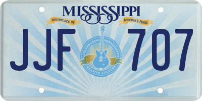 MS license plate JJF707