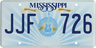 MS license plate JJF726