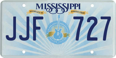 MS license plate JJF727