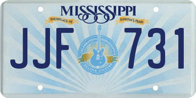 MS license plate JJF731