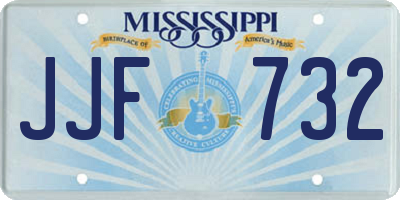 MS license plate JJF732
