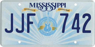 MS license plate JJF742