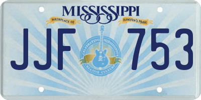 MS license plate JJF753