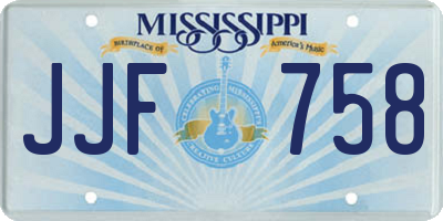 MS license plate JJF758