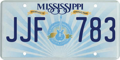 MS license plate JJF783