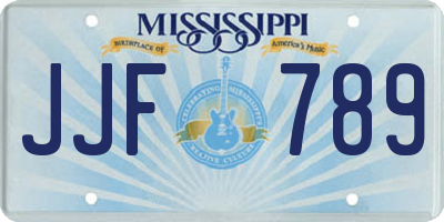 MS license plate JJF789