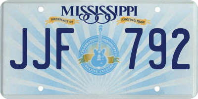 MS license plate JJF792
