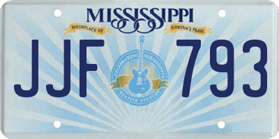 MS license plate JJF793