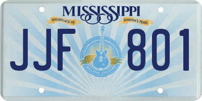MS license plate JJF801