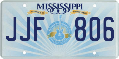 MS license plate JJF806